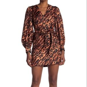 Sandro Paris Luna Silk Print Mini Dress